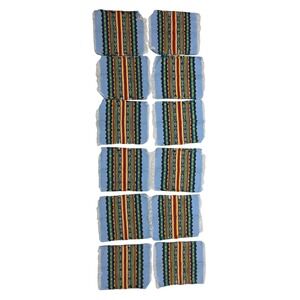 12 Mexican Serape Coasters Handwoven Multicolor Fringe Boho Southwest Home Decor